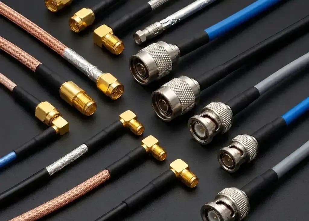 RF cables with a range of straight and right-angle connectors